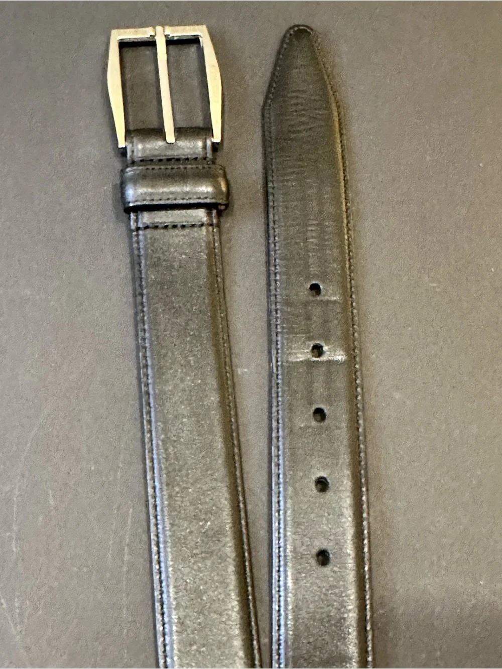 VTG 1980s-90s Johnston & Murphy Black Leather Belt with Silver Buckle USA 36